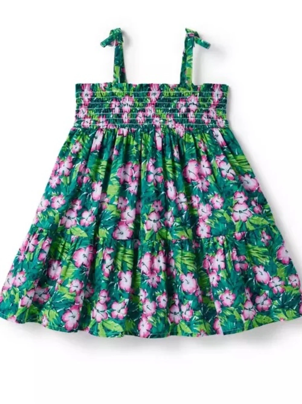 Janie and Jack The Leilani Hibiscus Smocked Sundress Size 6-12 Mo Beach Tropical